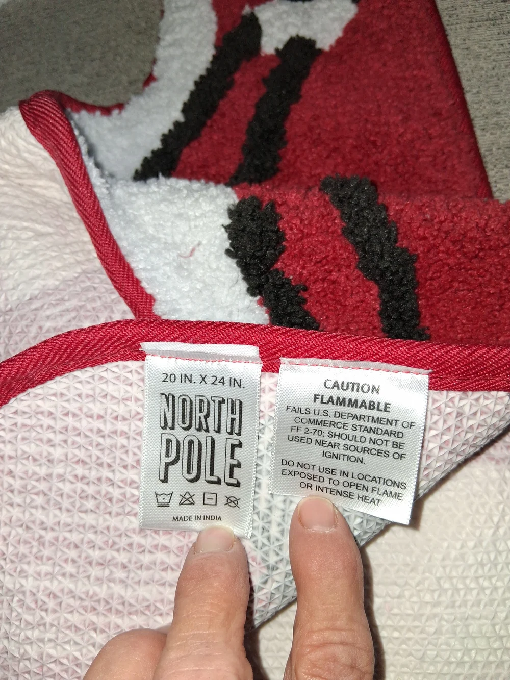 Holiday Santa Toilet Rug & Lid Cover Set - Red and White